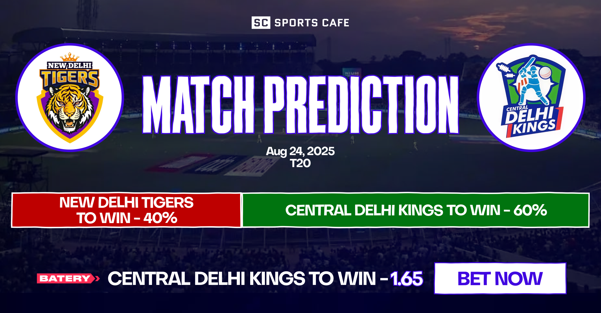 New Delhi Tigers vs Central Delhi Kings